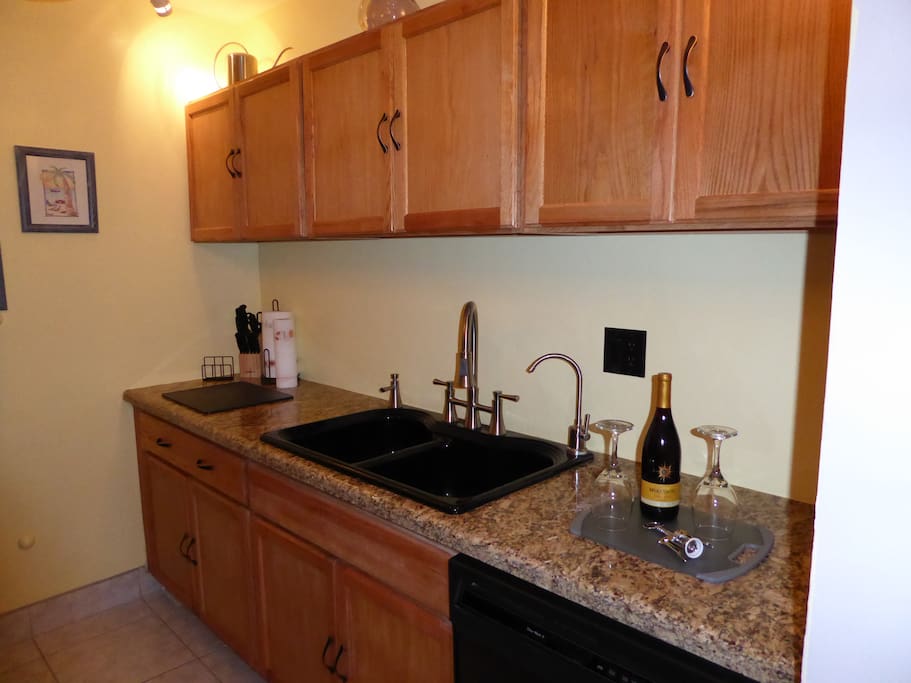 Granite counters in kitchen