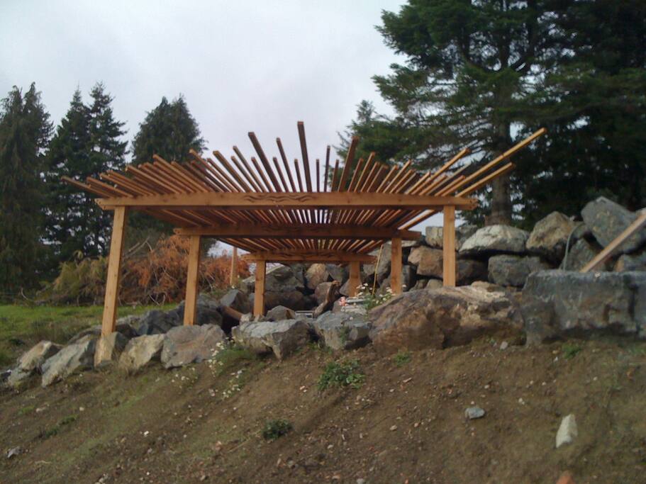 Sit under the Pergola.