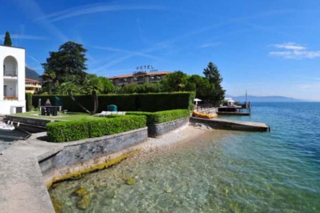 a view of the villa from the lake garda