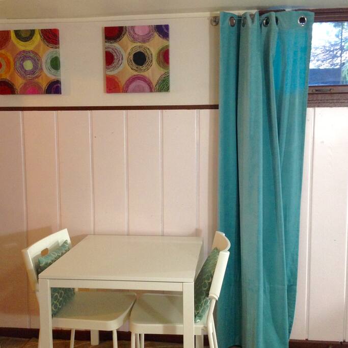 Dining area, extra chairs available if needed.