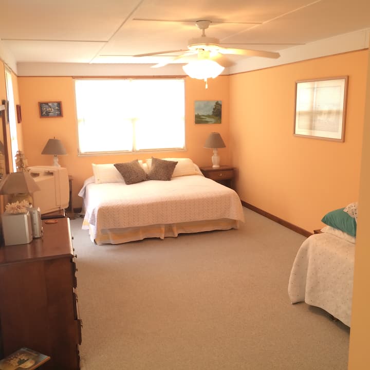 King family suite na mfalme na kitanda pacha. 