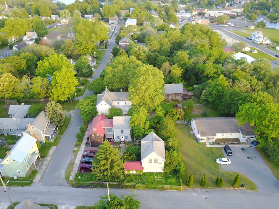 Our Corner - Mill and Collins - park off street next to old house.