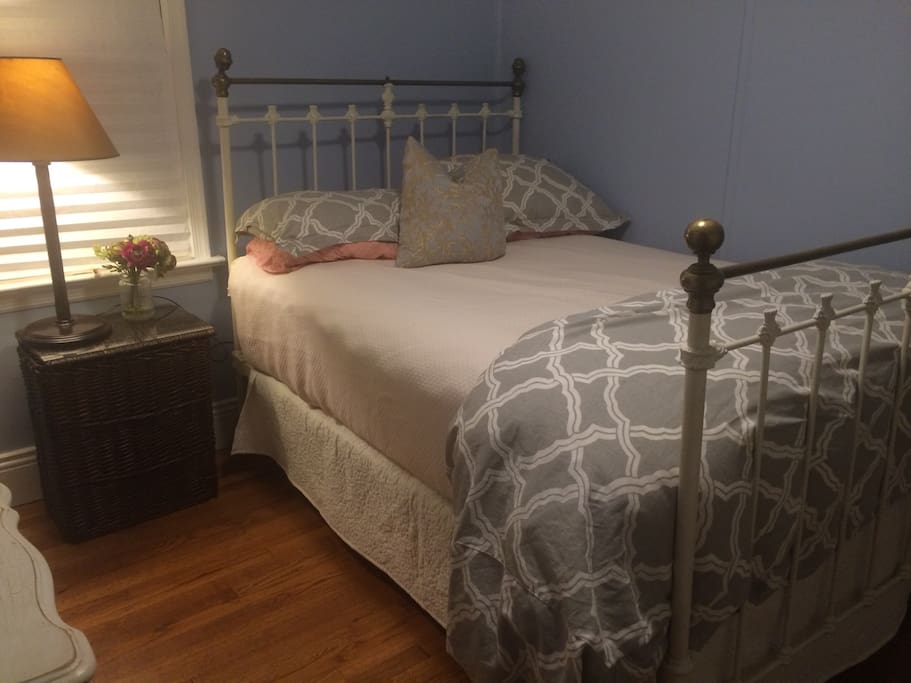 This antique bed frame has been in my family for 3 generations. The mattress is new and the most comfortable! You won't want to get up in the morning!