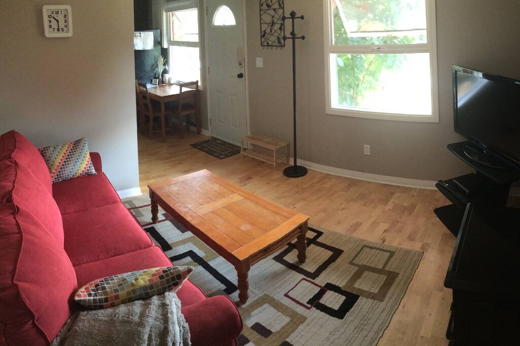 The main living space facing the front yard