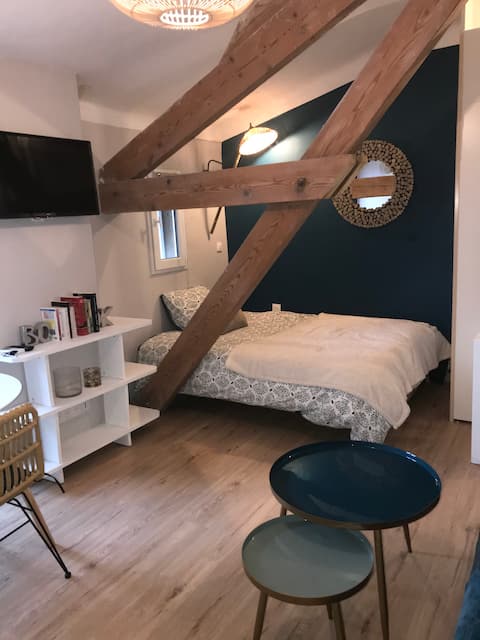 Studio neuf : 100m plage et gare. Tout à pied !