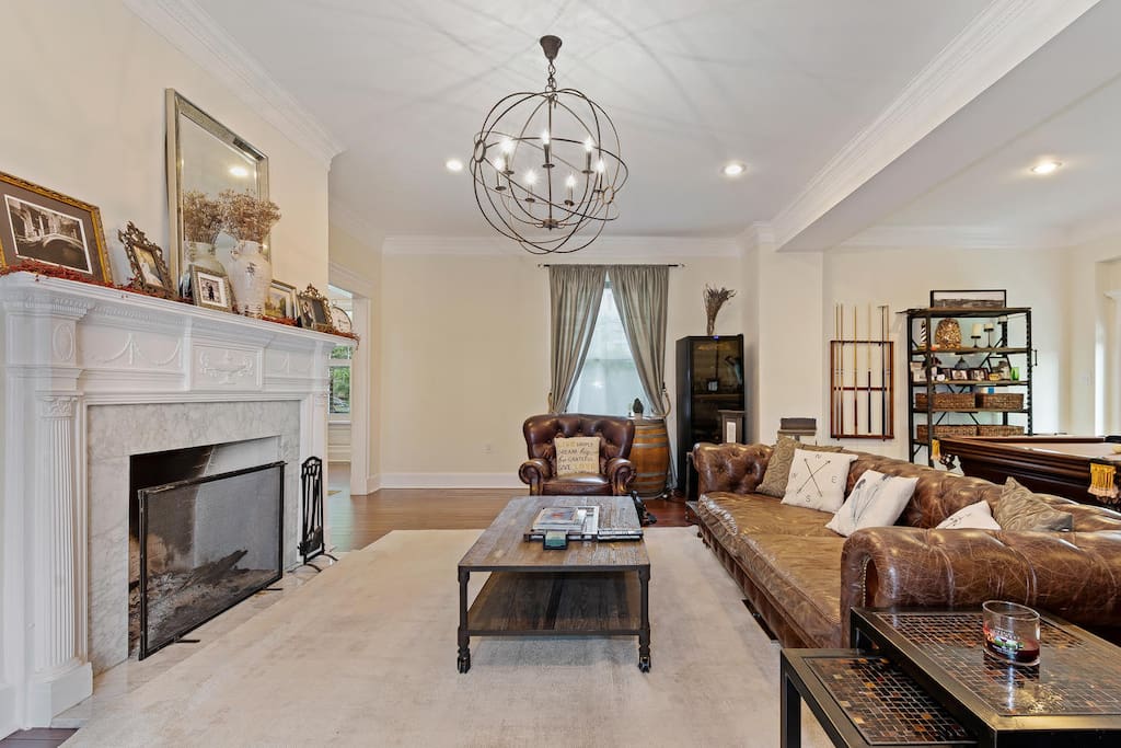 TV Room with Pool Table