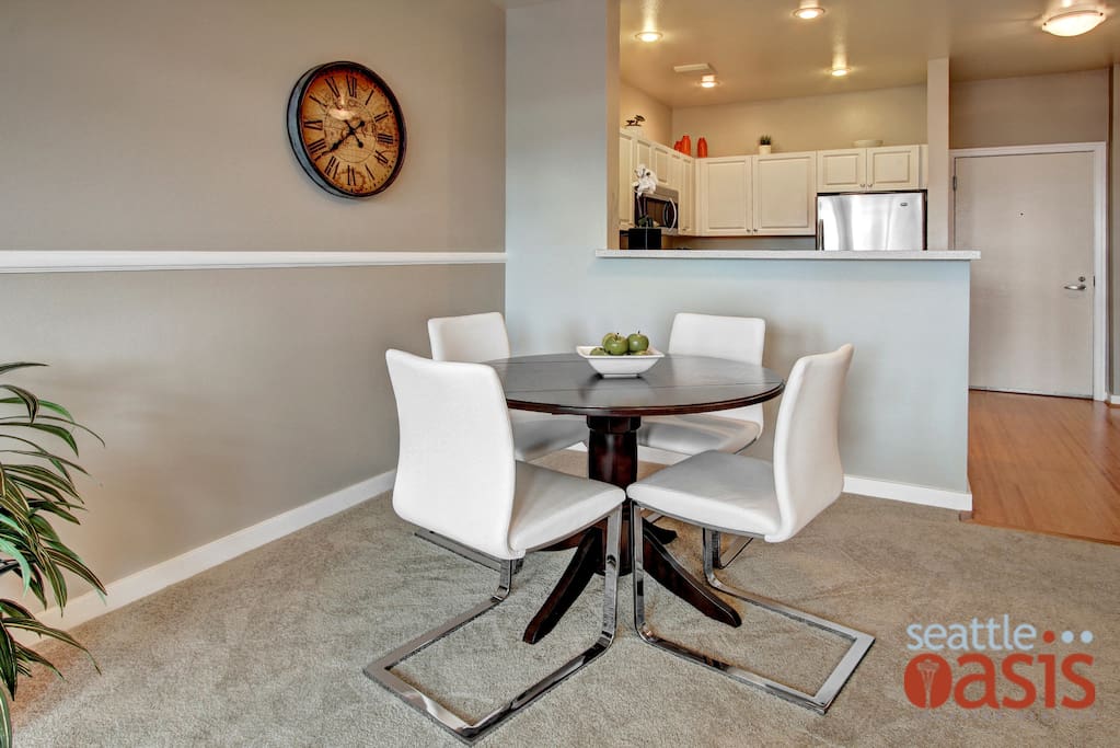 Prefer a night in? There's space to gather around the table.