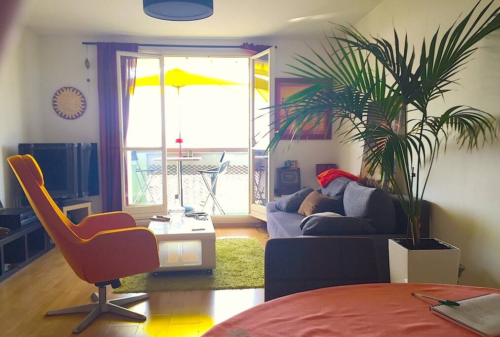 Salon de 25m2 donnant sur le balcon
