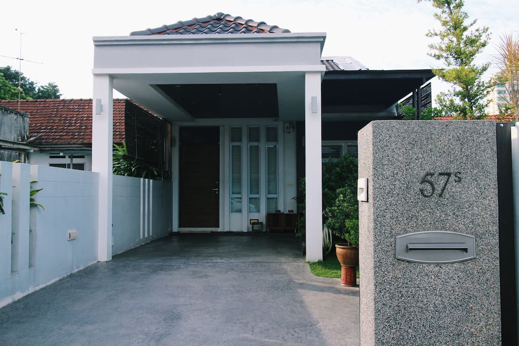 57S our house's number.
Porch with 2 car parking space, can be used as barbecue area as well.