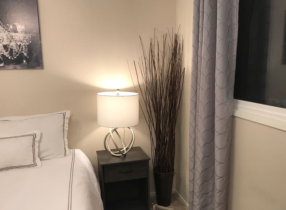side table and drawer.