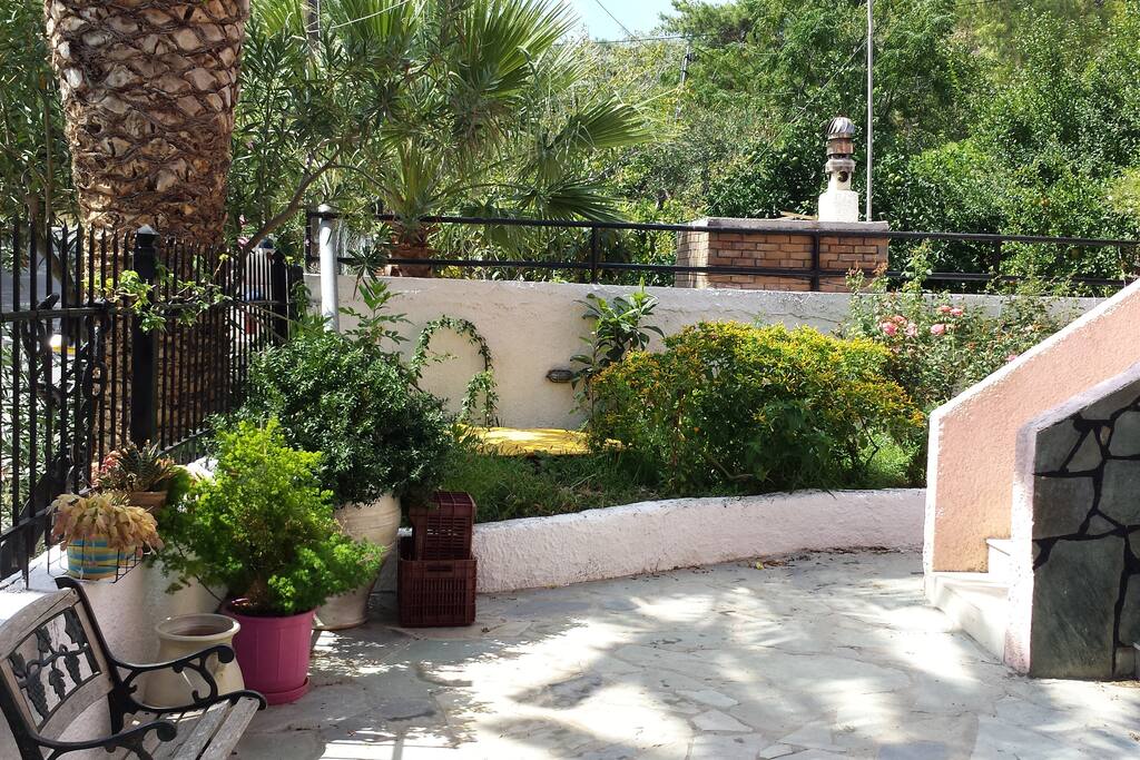 Yeard. Behind the wall is a small garden with various fruit trees. There is also a traditional oven, as you can see.