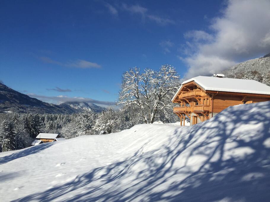 La localisation du chalet, au calme au milieu de la nature...