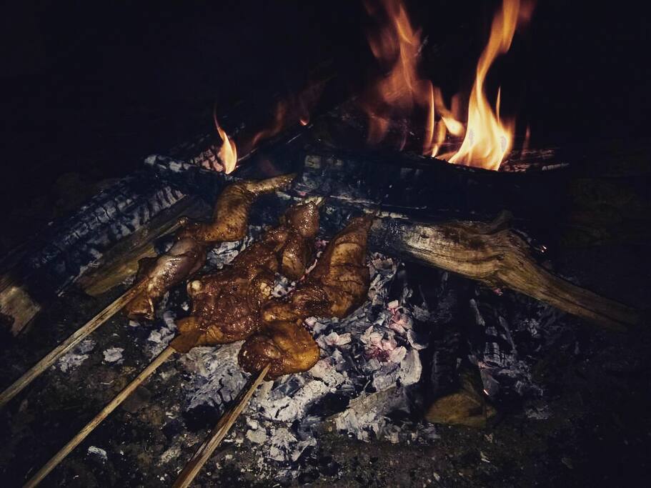 Barbeque bonfire