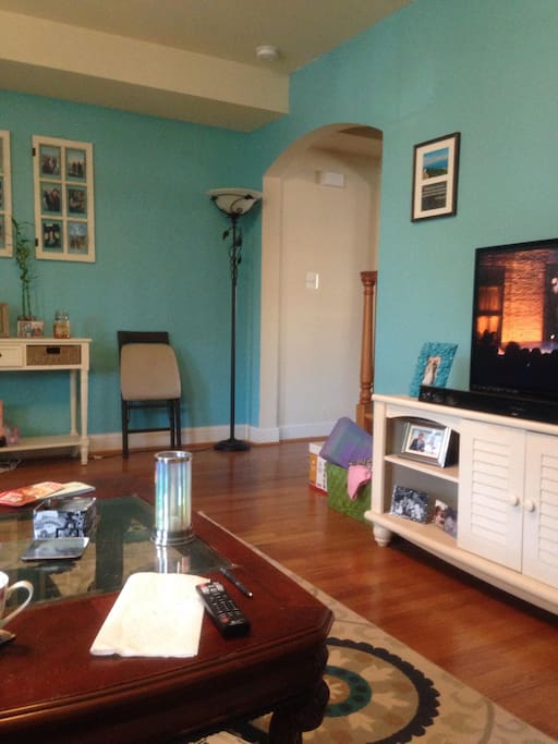 Living room facing kitchen