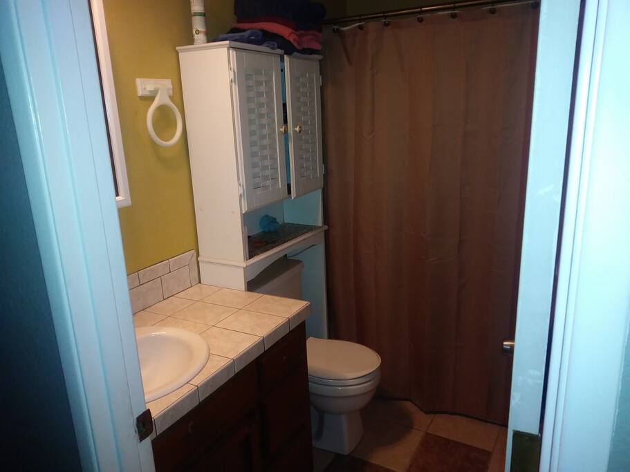 Bathroom with full bath and shower.