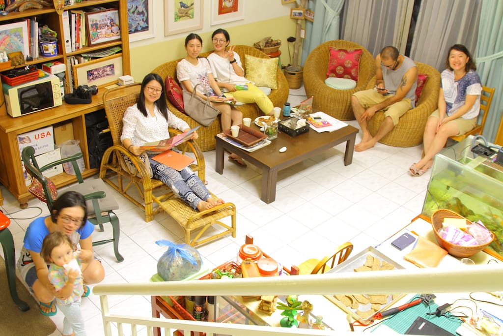 July 2016, a typical evening with guests from all over the world