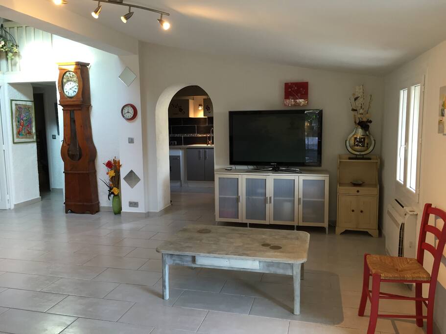 Salon avec accès cuisine