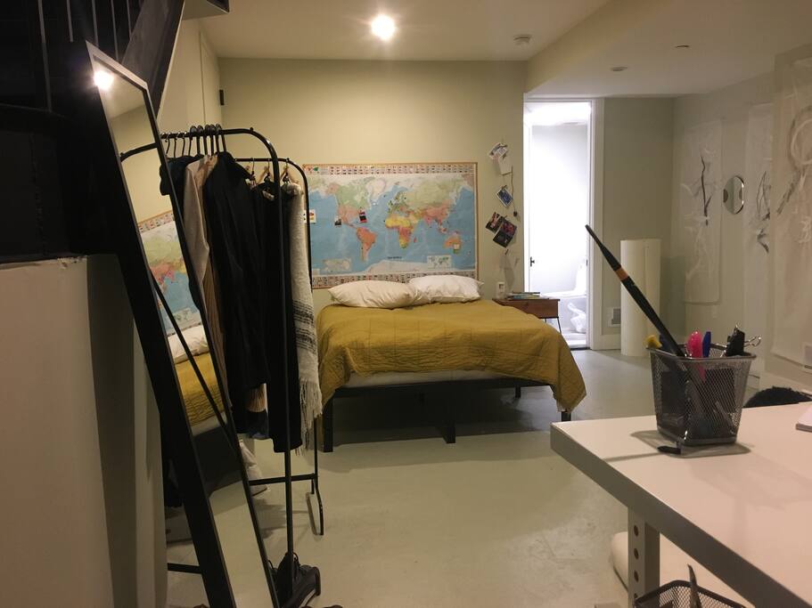 studio space with private bathroom