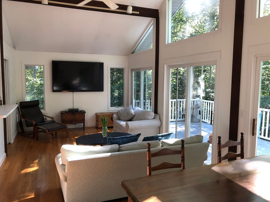 Great room opens to deck.