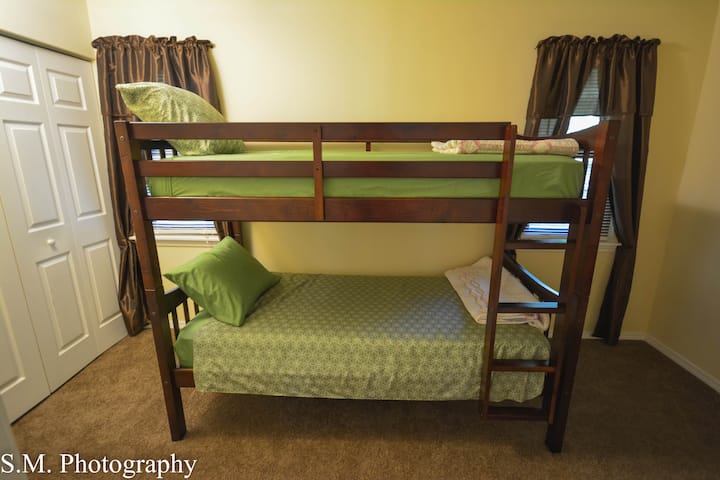 Bunk Beds, comfortable mattress and great quality linens.