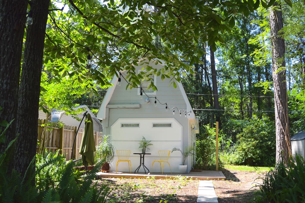 Walkway to the secluded backyard Carriage House