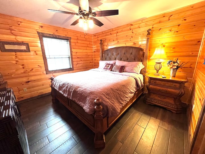 Master bedroom with King bed with attached bathroom