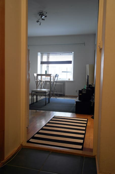 View from the hallway to living room
