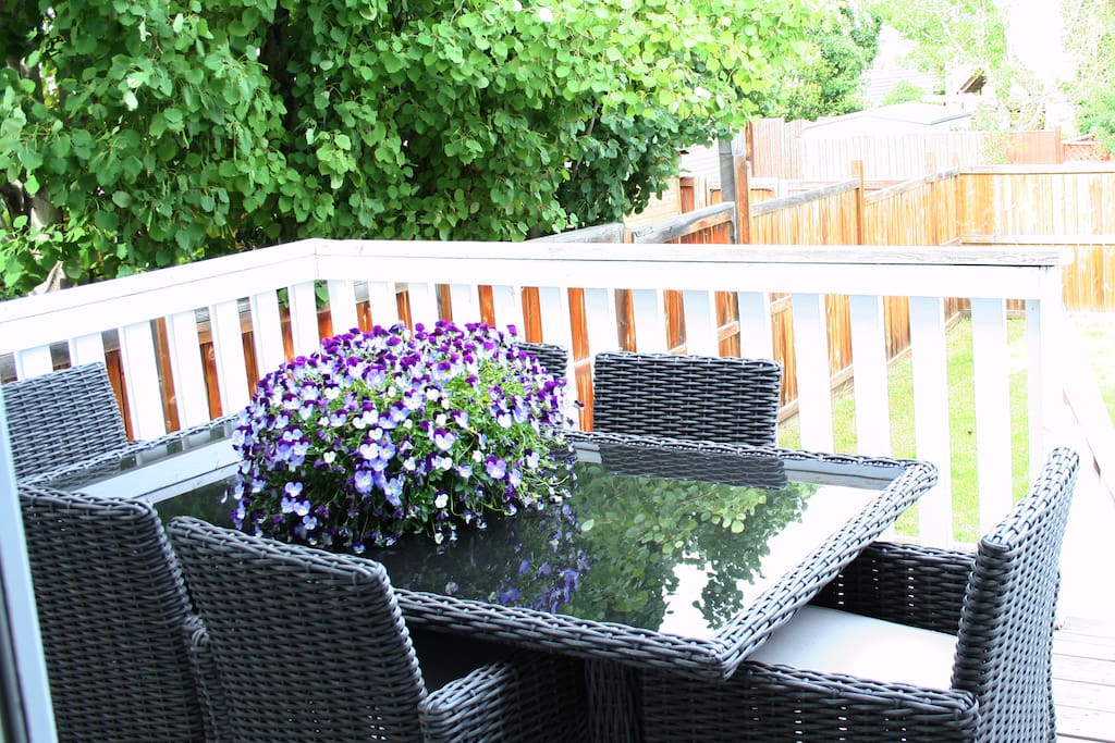 Dine al fresco with seating for 6 on the deck off the kitchen