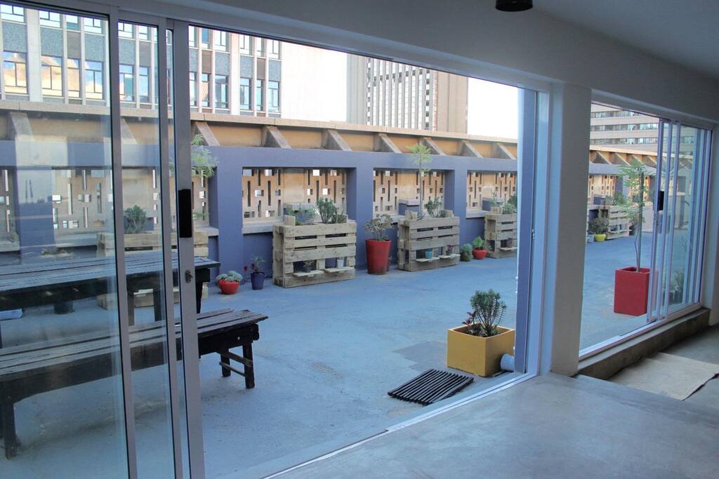 View from inside towards exterior