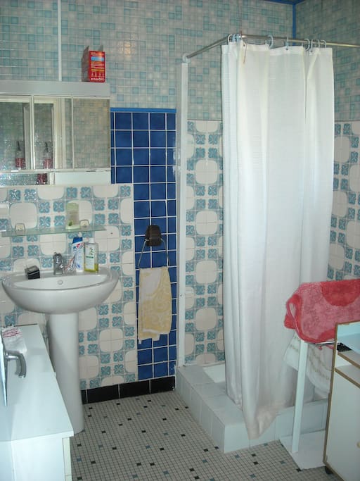 Salle d 'eau avec douche et lave linge, chauffage d'appoint si besoin