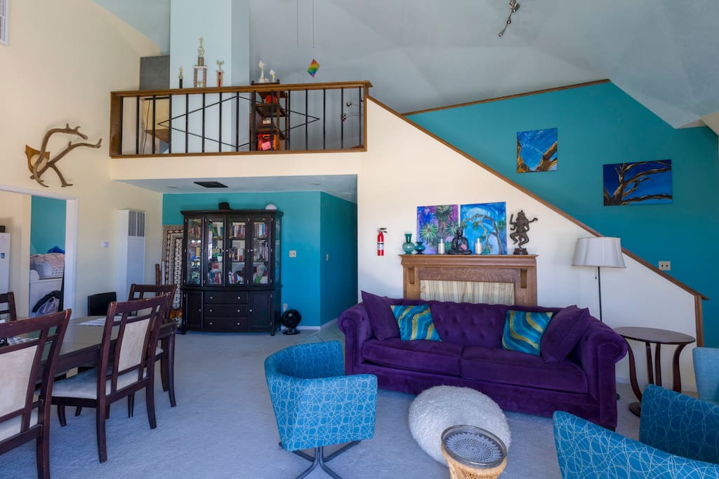 The main living space, filled with colorful and comfortable places to relax, unwind and connect.