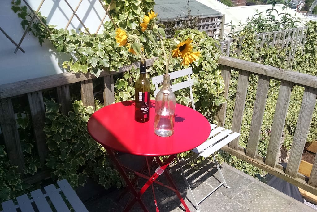 Sunny morning spot to drink coffee
