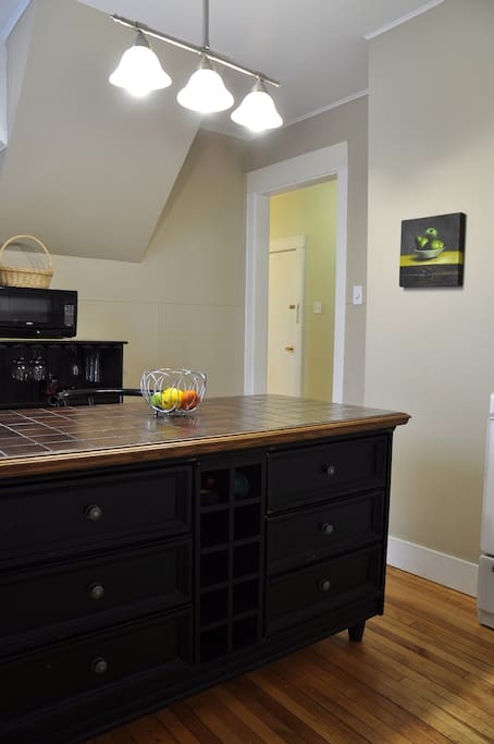 Kitchen island and wine bar