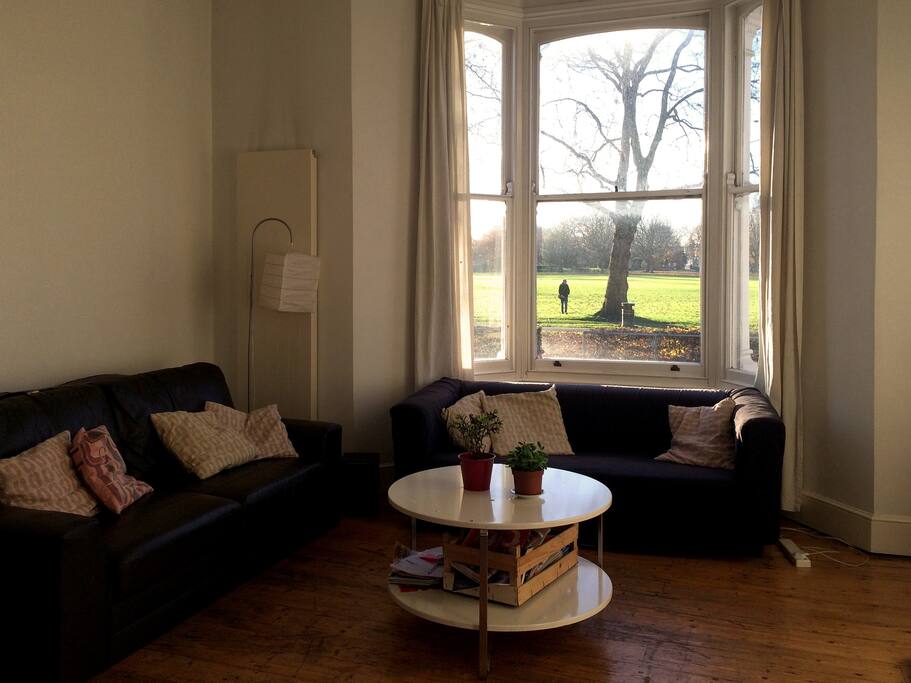 living space overlooking the park