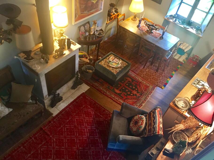 Living and dining area from the sleeping loft...