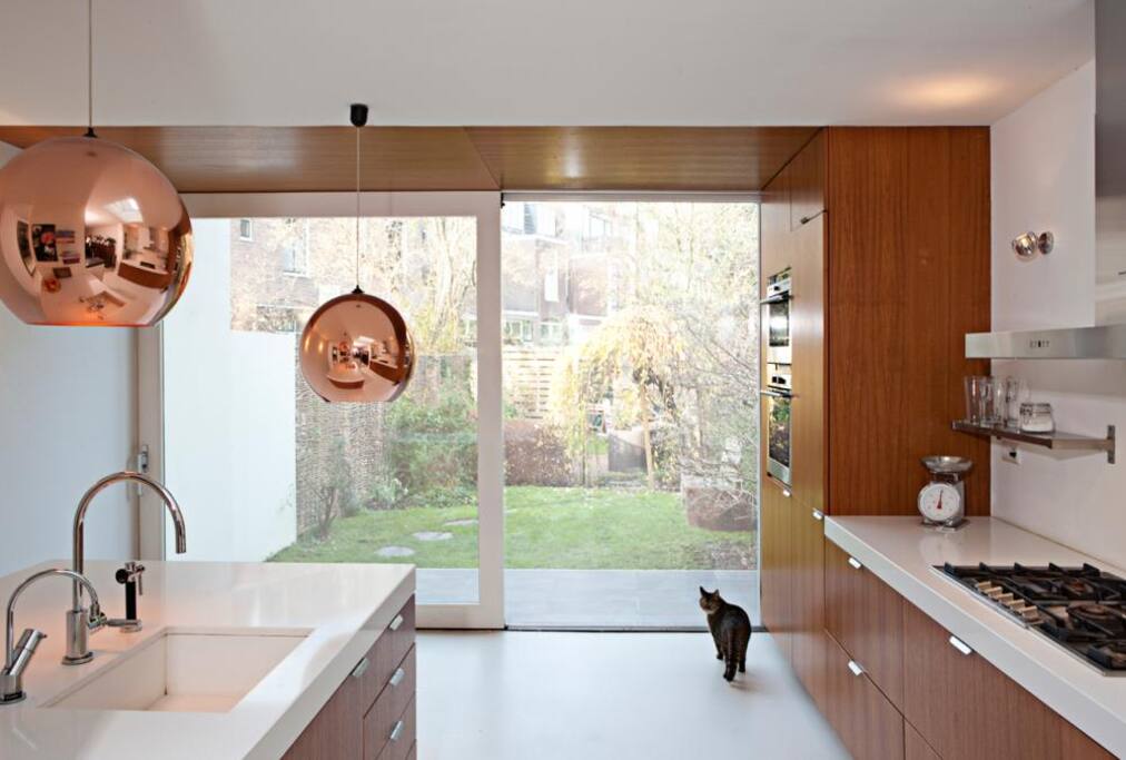 Kitchen with garden view