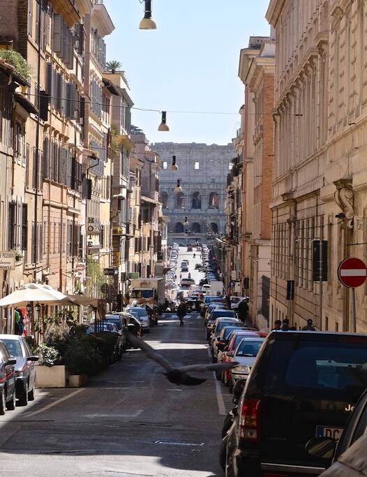 the view down the apartment with the Colosseum on the top!