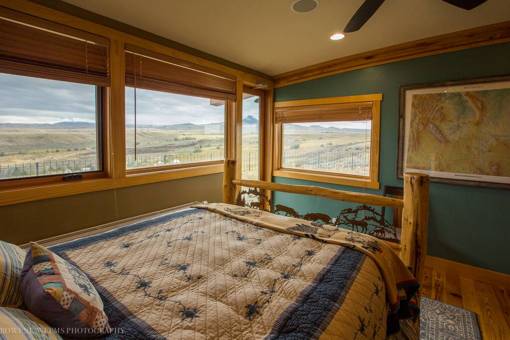 Bedroom with view of Heart Mountain
