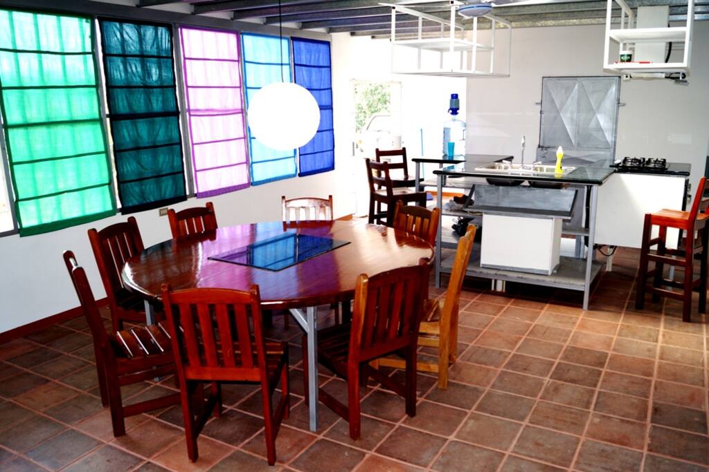 Living room and kitchen