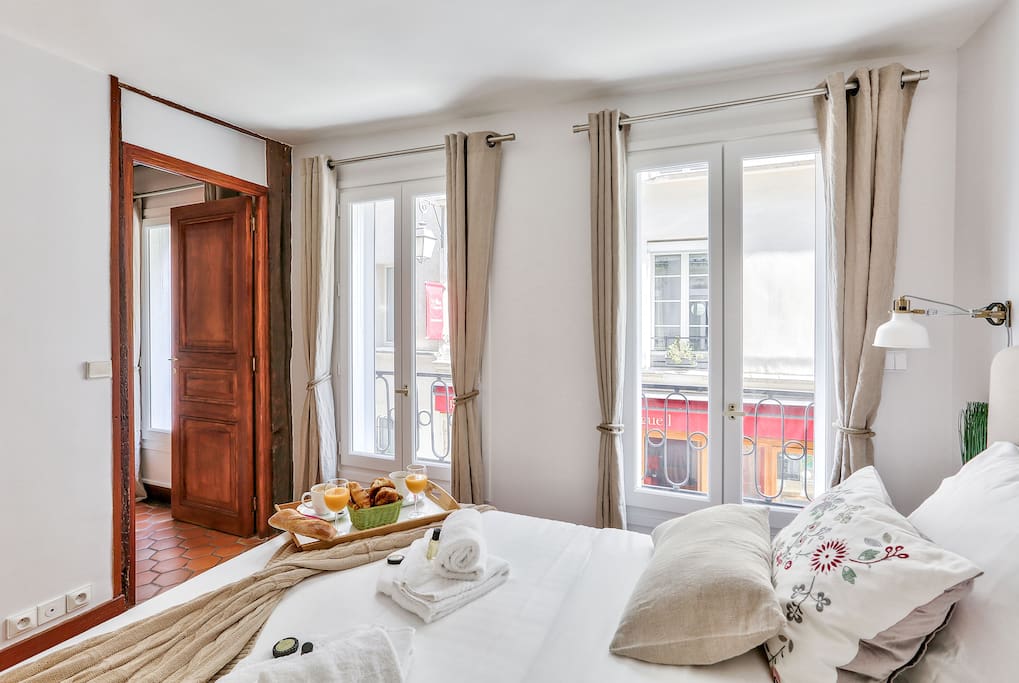 The bedroom with window with double glazing