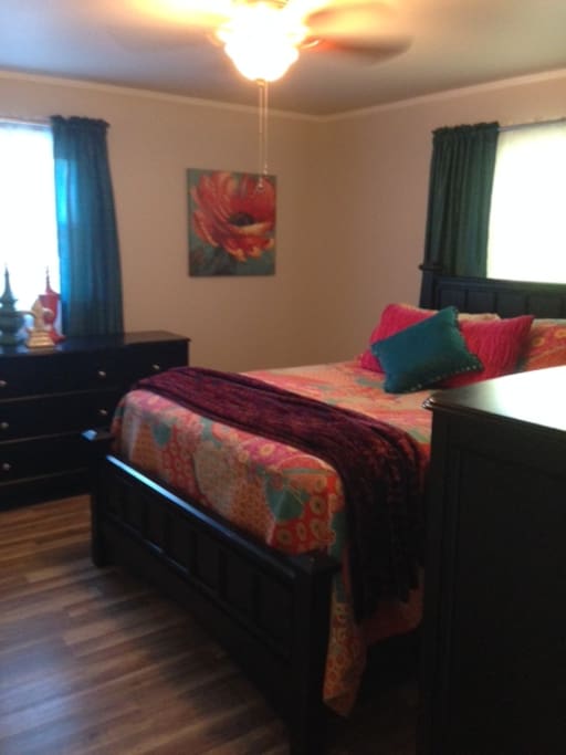Master bedroom with queen bed