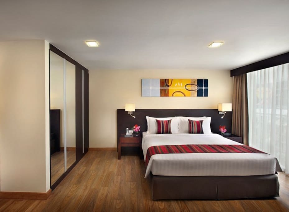 Rooms are fully equipped with a washing machine/dryer, refrigerator, microwave, and kitchen!