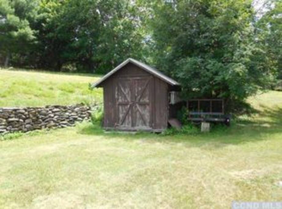 enjoy kayaks stored in shed