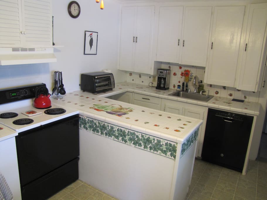 Fully equipped kitchen with great counter space.