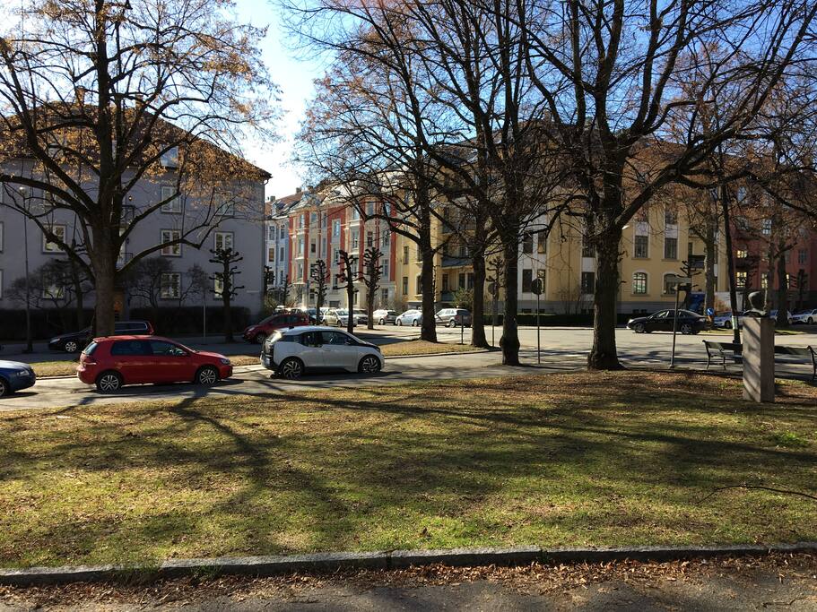 The apartment seen from the park