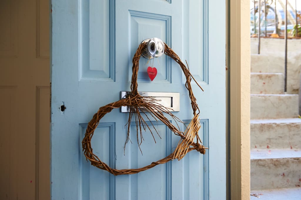 Our frontdoor very recognizable from the street.