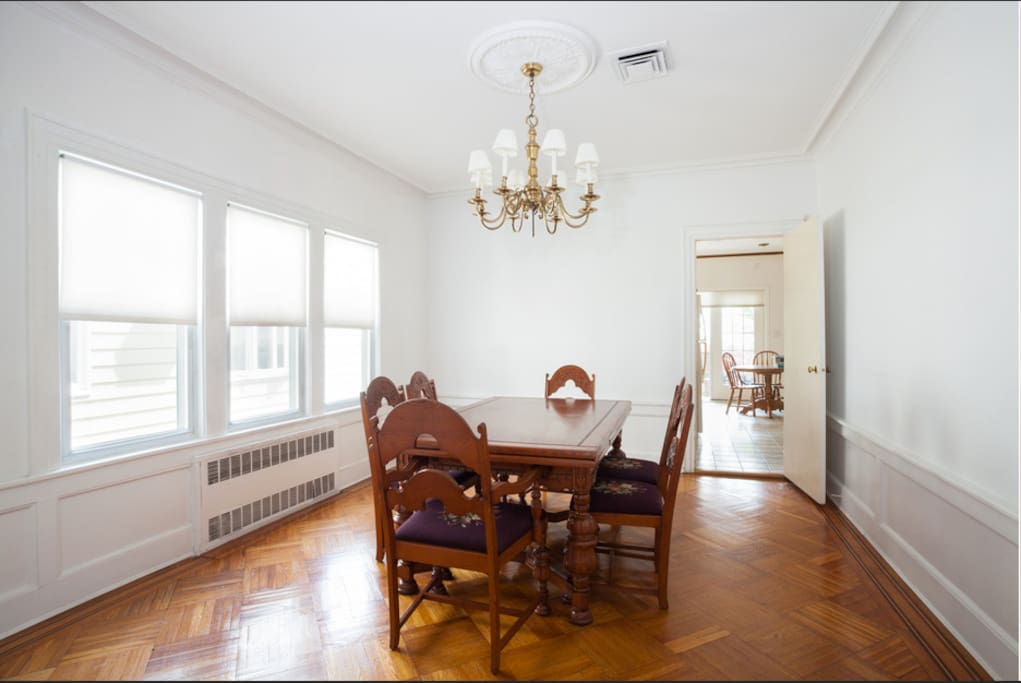 Now with pale tan walls and new dining room set