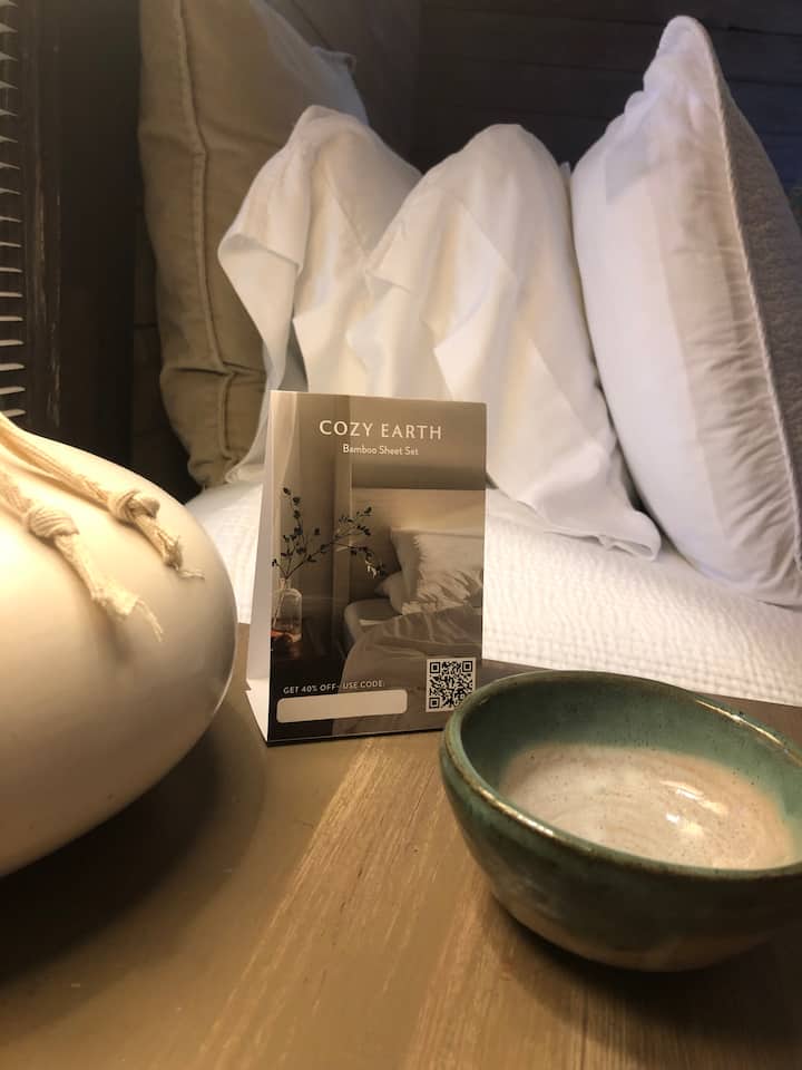 So happy with the most comfortable & cooling, soft bedding  provided by  
Cozy Earth brand. 
Just in case you want some of your own!