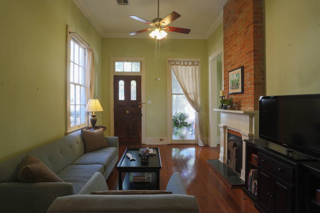 comfy living space with tv
