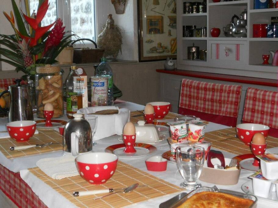 La table du petit déjeuner